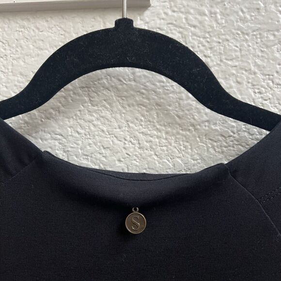 Soft Surroundings Wear Anywhere Faux Wrap Dress Womens Sz Tall Large TL Black - Picture 4 of 7